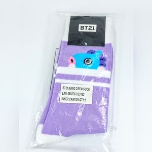 BT21 BTS Line Friend Mang crew socks